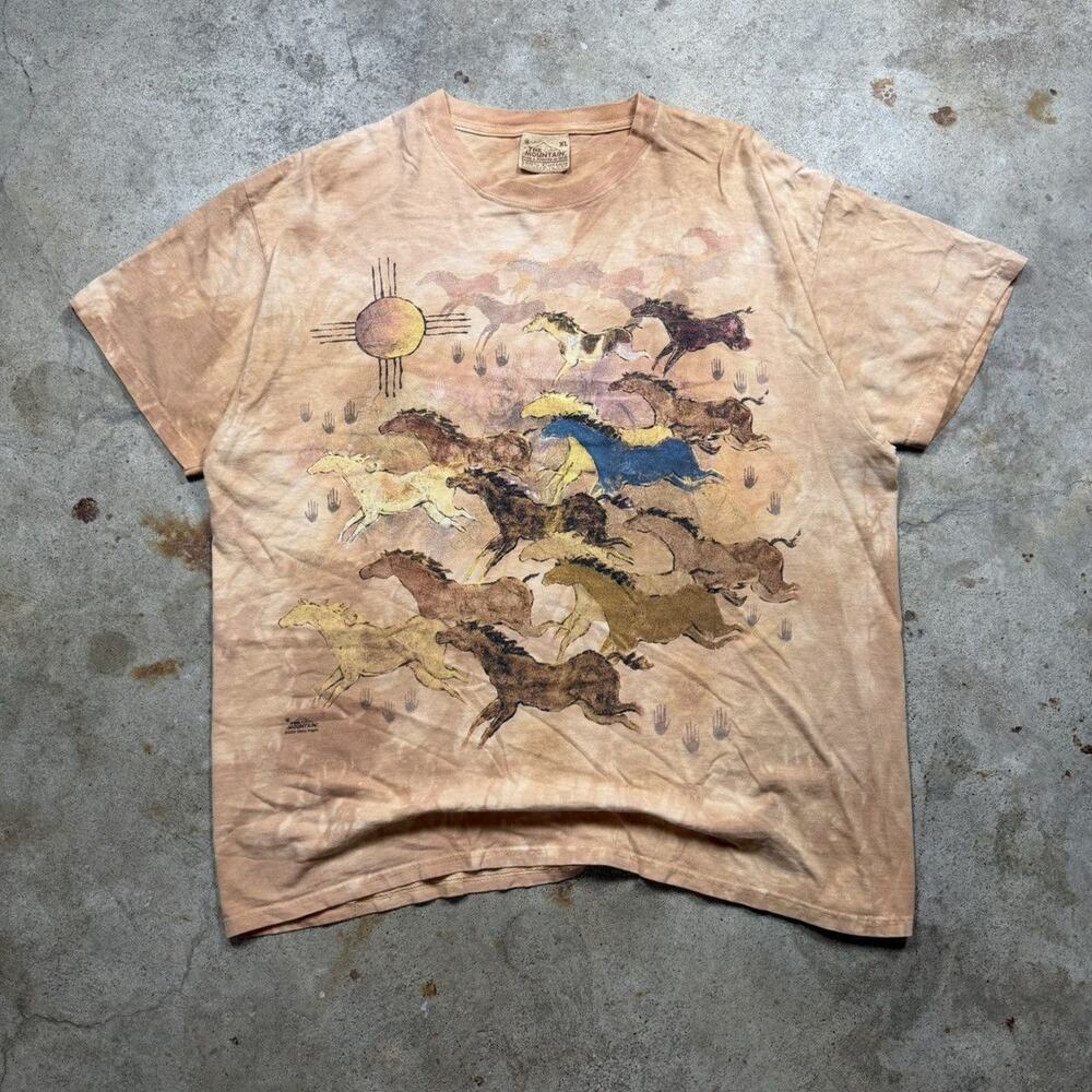 VTG 2002 The Mountain Western Nature Horses Shirt Size XL